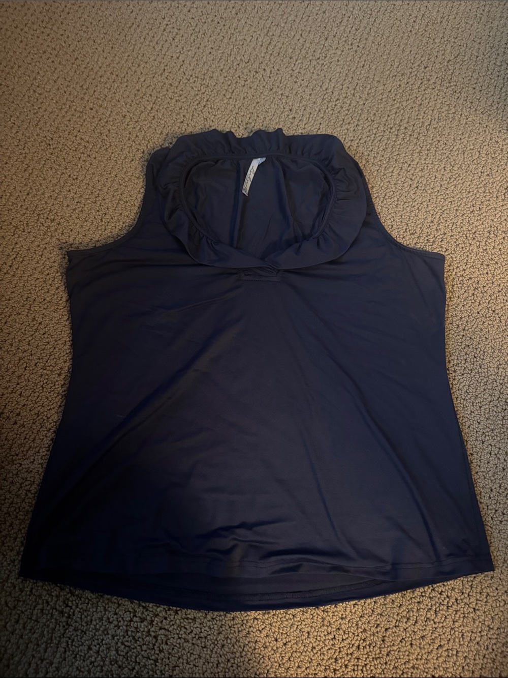 Lulu-B Navy Ruffle sleeveless Top
